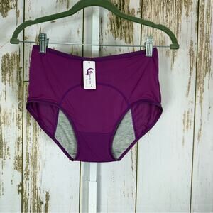 NWT. Purple High-Waist Women's Panties, Moon time Absorbent. Size Large